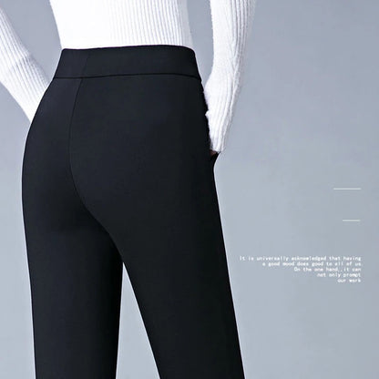 Stretchbyxor Dam Hög Midja Elastisk Material för Komfort och Stil-3