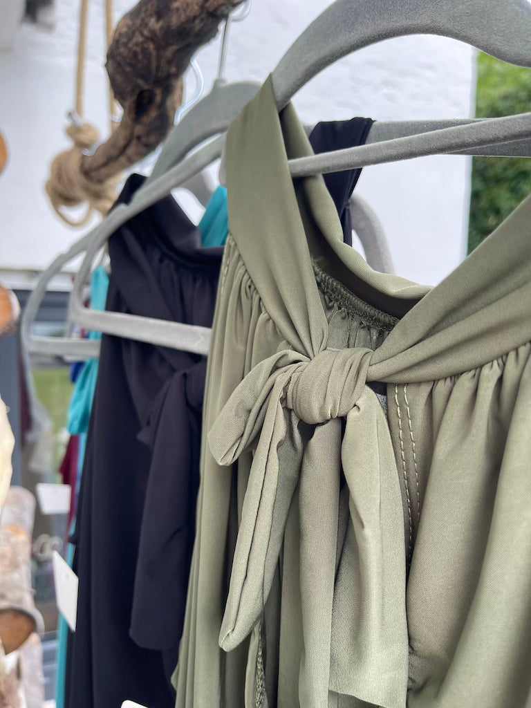 Dam Festtopp Monokrom Stil Mjuk Textil-5