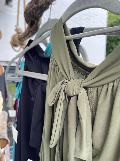 Dam Festtopp Monokrom Stil Mjuk Textil-5