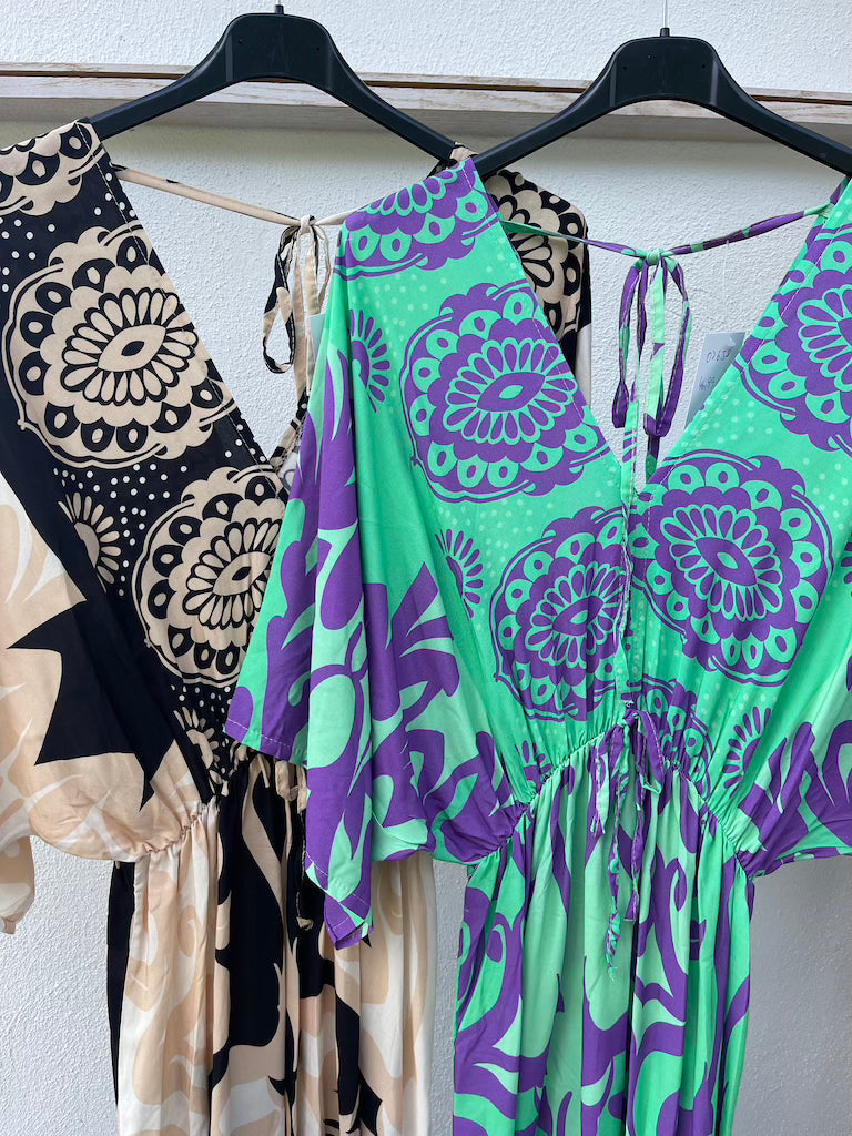 Sommarklänning Dam V-ringning i Viskos – Elegant och Bekväm för Fest och Avslappnade Tillfällen, Storlek XS-L 6