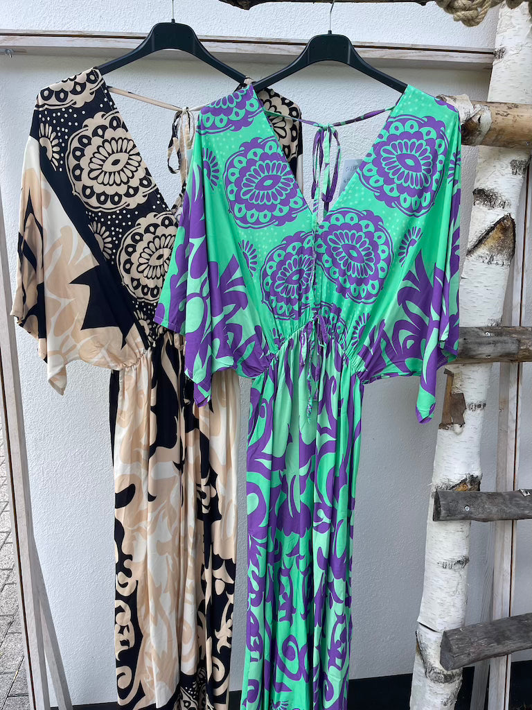 Sommarklänning Dam V-ringning i Viskos – Elegant och Bekväm för Fest och Avslappnade Tillfällen, Storlek XS-L 4