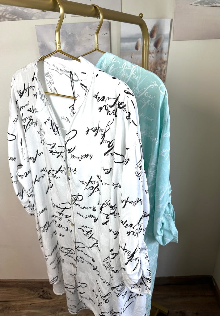 Dam Lång Blus Wolff Print 100% Polyester-2