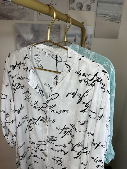 Dam Lång Blus Wolff Print 100% Polyester-5