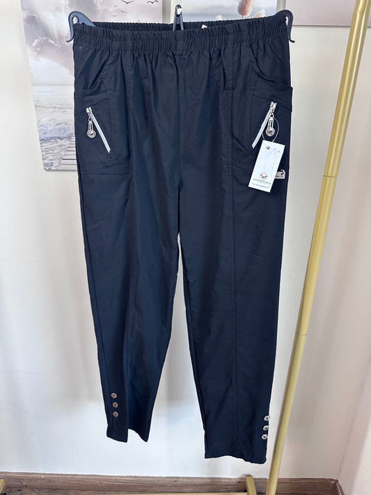 Dam Byxor Med Resår I Midjan Snygga Stretchiga Detaljer Hög Midja 1