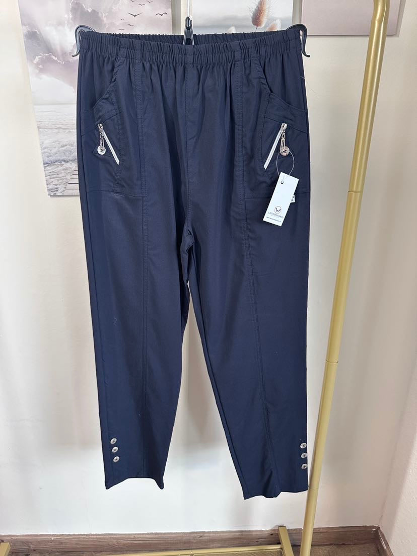 Dam Byxor Med Resår I Midjan Snygga Stretchiga Detaljer Hög Midja 8