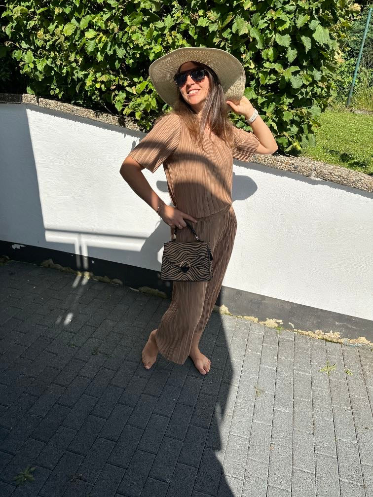 Dam Byxor Med Resår I Midjan Snygga Ribbat Tyg Återvunnen Polyester-6