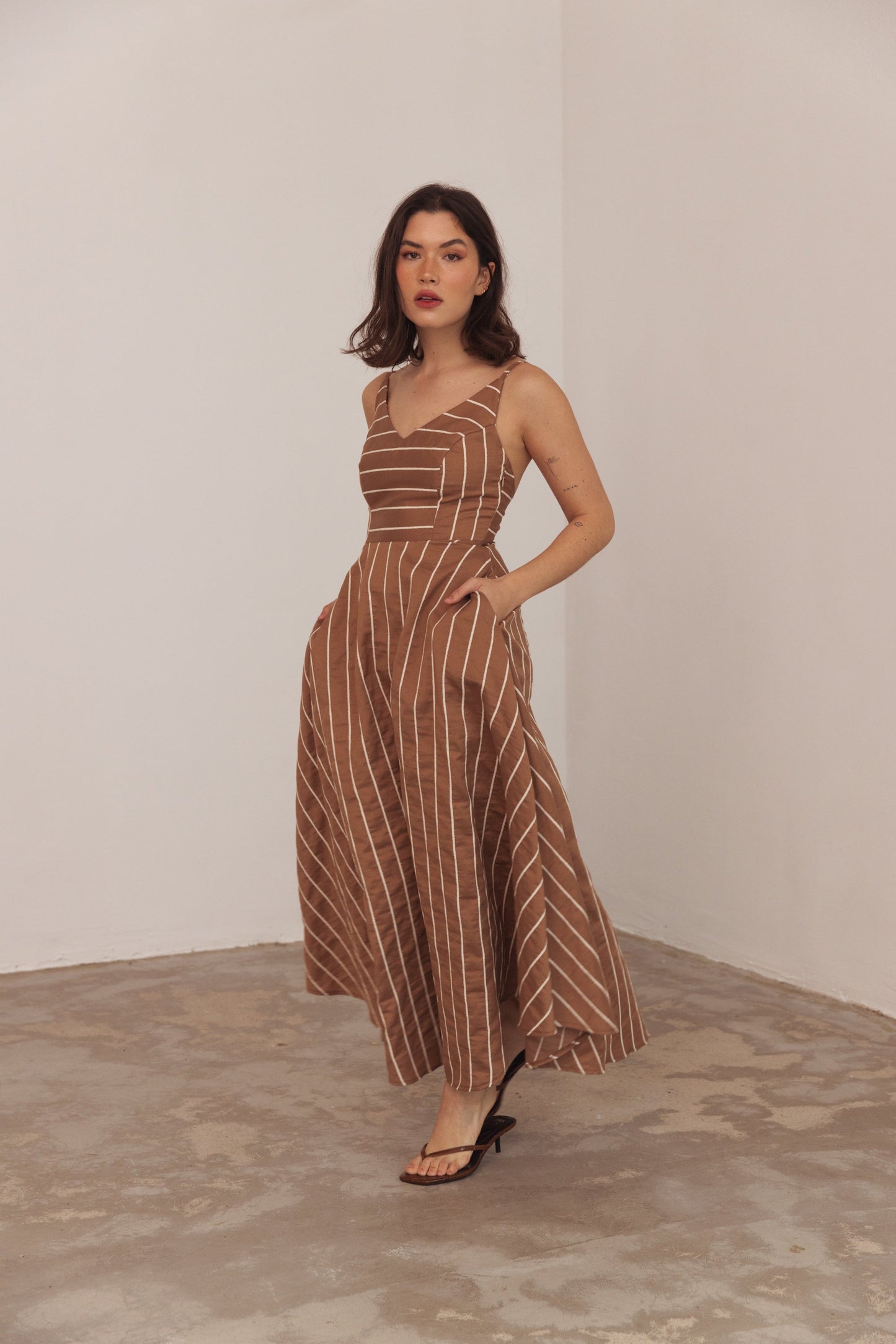 Fina Dam Klänningar A-silhuett Spaghettiband Polyester Mix-3