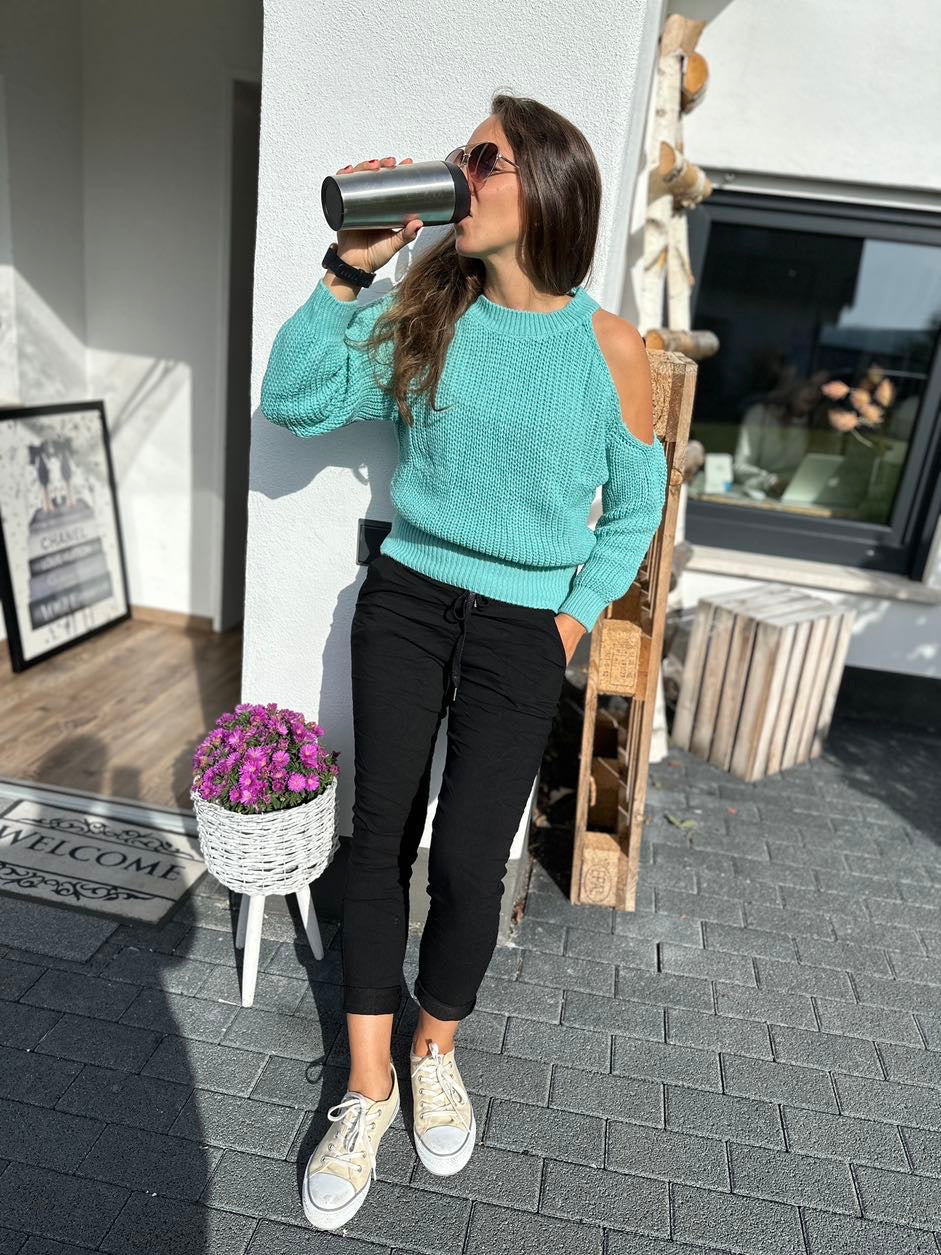 Dam Joggbyxor med Glitterband Mjuk Bomull-2