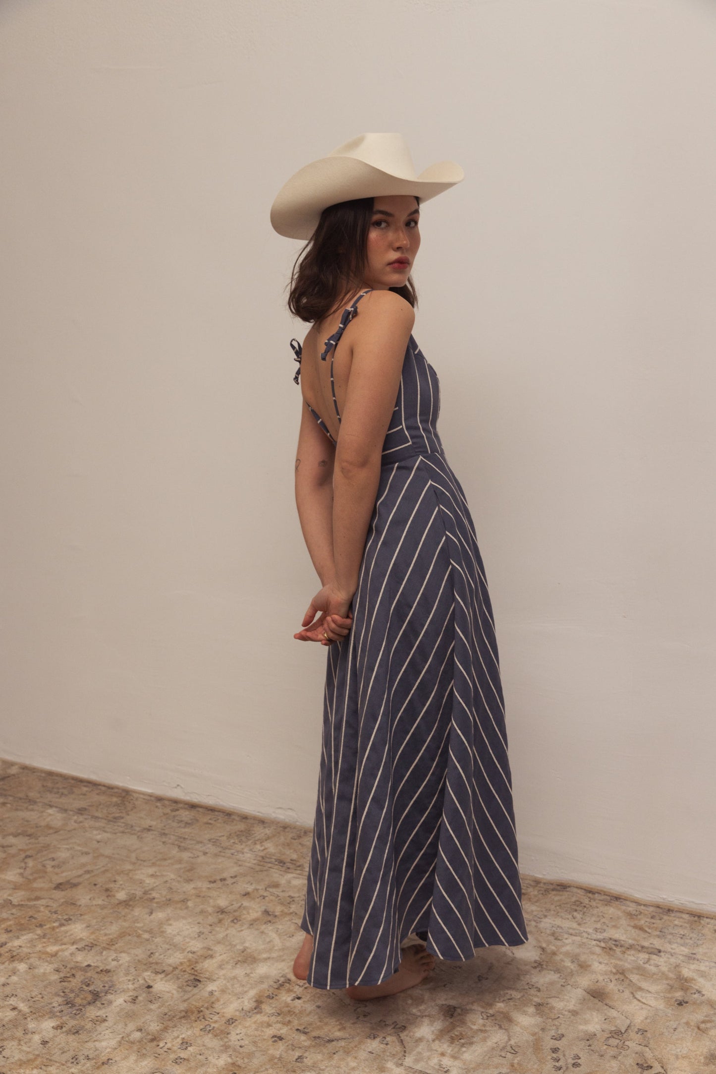 Damklänning A-silhuett Spaghettiband Polyester för Kvinnor-6