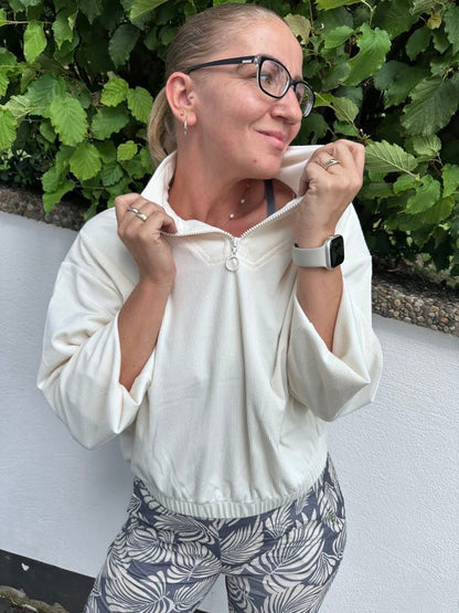 Dam Joggingbyxor med Bladdesign och Glitterband i Mjuk Bomull-3