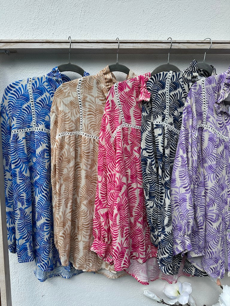 Dam Blus Boho Stil Lätt Material Avslappnad Passform-3