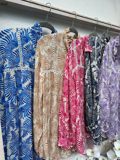 Dam Blus Boho Stil Lätt Material Avslappnad Passform-4