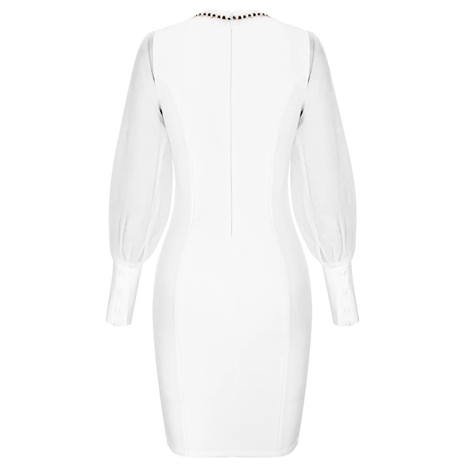 Kvinnors Transparent Bandageklänning Dekorerad Viskos Polyester 3