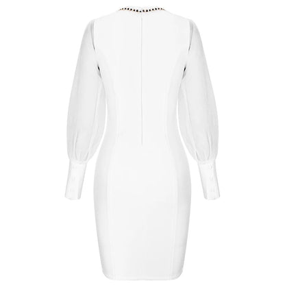 Kvinnors Transparent Bandageklänning Dekorerad Viskos Polyester 3