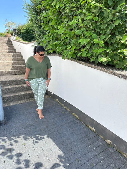 Dam Joggbyxor Avslappnad 100% Bomull med Glitterband-3