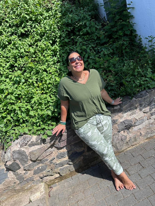 Dam Joggbyxor Avslappnad 100% Bomull med Glitterband-1