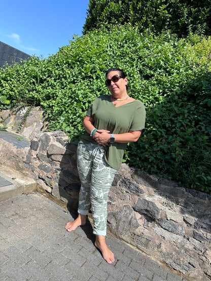 Dam Joggbyxor Avslappnad 100% Bomull med Glitterband-5