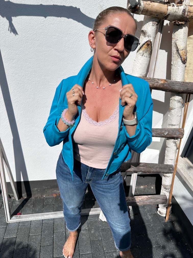 Damjacka Kort Tunn Polyester Modern Design-3