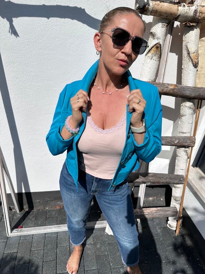 Damjacka Kort Tunn Polyester Modern Design-3