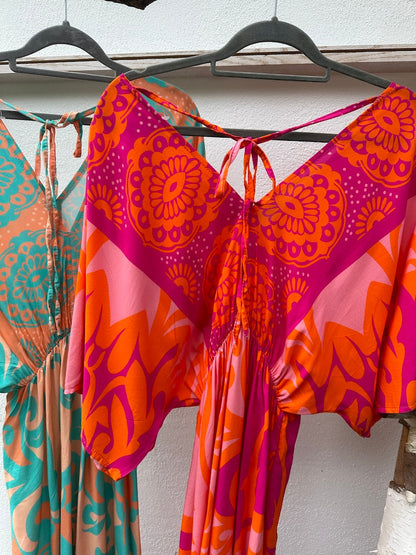 Sommarklänning Dam V-ringning i Viskos – Elegant och Bekväm för Fest och Avslappnade Tillfällen, Storlek XS-L 8