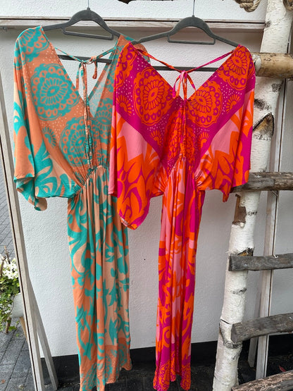 Sommarklänning Dam V-ringning i Viskos – Elegant och Bekväm för Fest och Avslappnade Tillfällen, Storlek XS-L 2