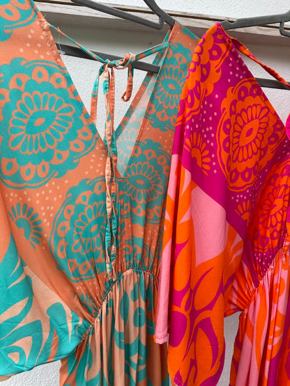 Sommarklänning Dam V-ringning i Viskos – Elegant och Bekväm för Fest och Avslappnade Tillfällen, Storlek XS-L 1