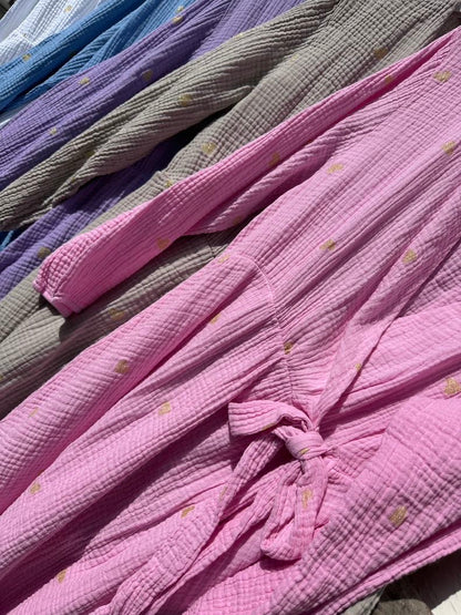 Kvinnors Klänning Hjärtmotiv Bomull Wolff-tyg-5