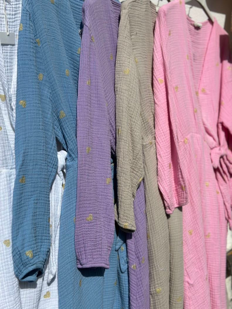 Kvinnors Klänning Hjärtmotiv Bomull Wolff-tyg-6