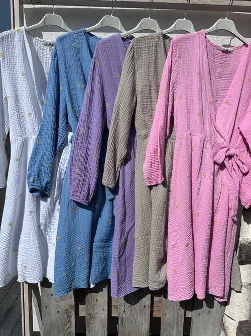 Kvinnors Klänning Hjärtmotiv Bomull Wolff-tyg-1