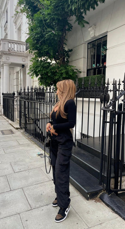 Snygga Byxor Dam Hög Midja Mjuk Bomull Trendig Design 8