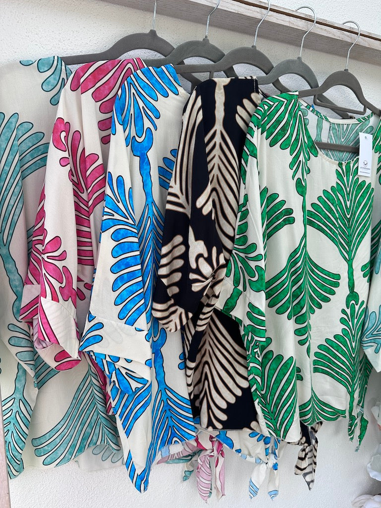 Dam Blus Lätt Mönster 100% Polyester Modern Passform-1