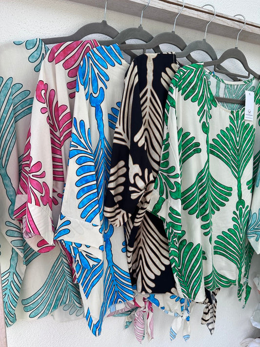 Dam Blus Lätt Mönster 100% Polyester Modern Passform-1