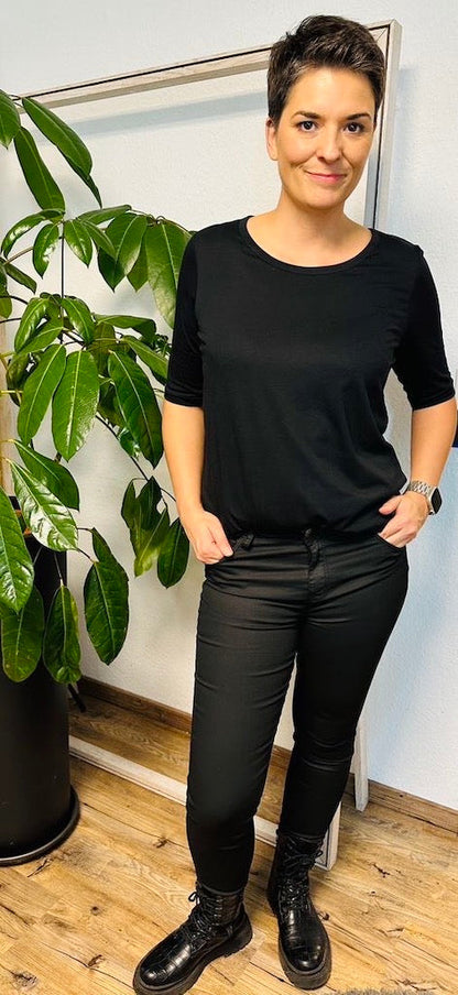 Snygga Byxor Dam Hög Midja Slim Fit Bomull Polyester Elastan-5