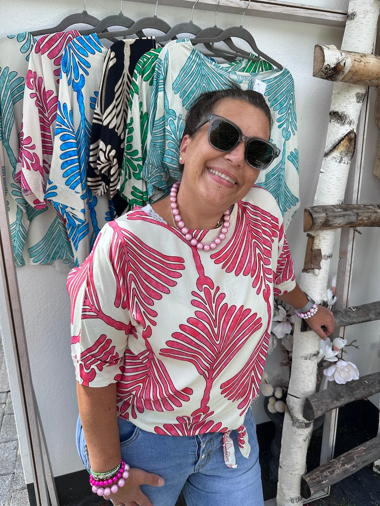 Dam Blus Lätt Mönster 100% Polyester Modern Passform-3