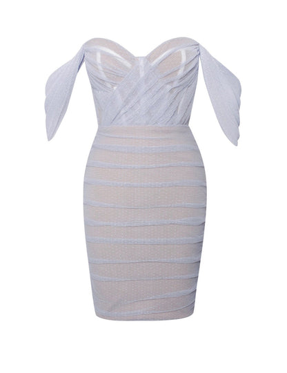 Dam Midiklänning Axelbandslös Bandagematerial 6