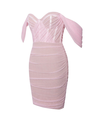 Dam Midiklänning Axelbandslös Bandagematerial 3