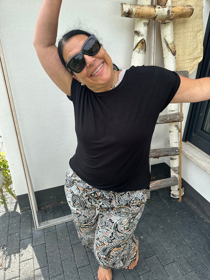 Snygga Byxor Dam Marlene med Bälte Elastiskt Material-3