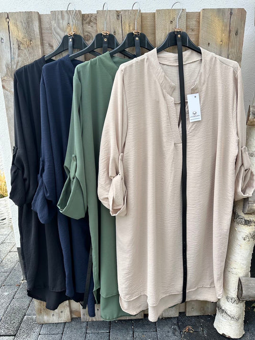 Fina Dam Klänningar V-ringning med Bälte Samlade Ärmar Polyester 1