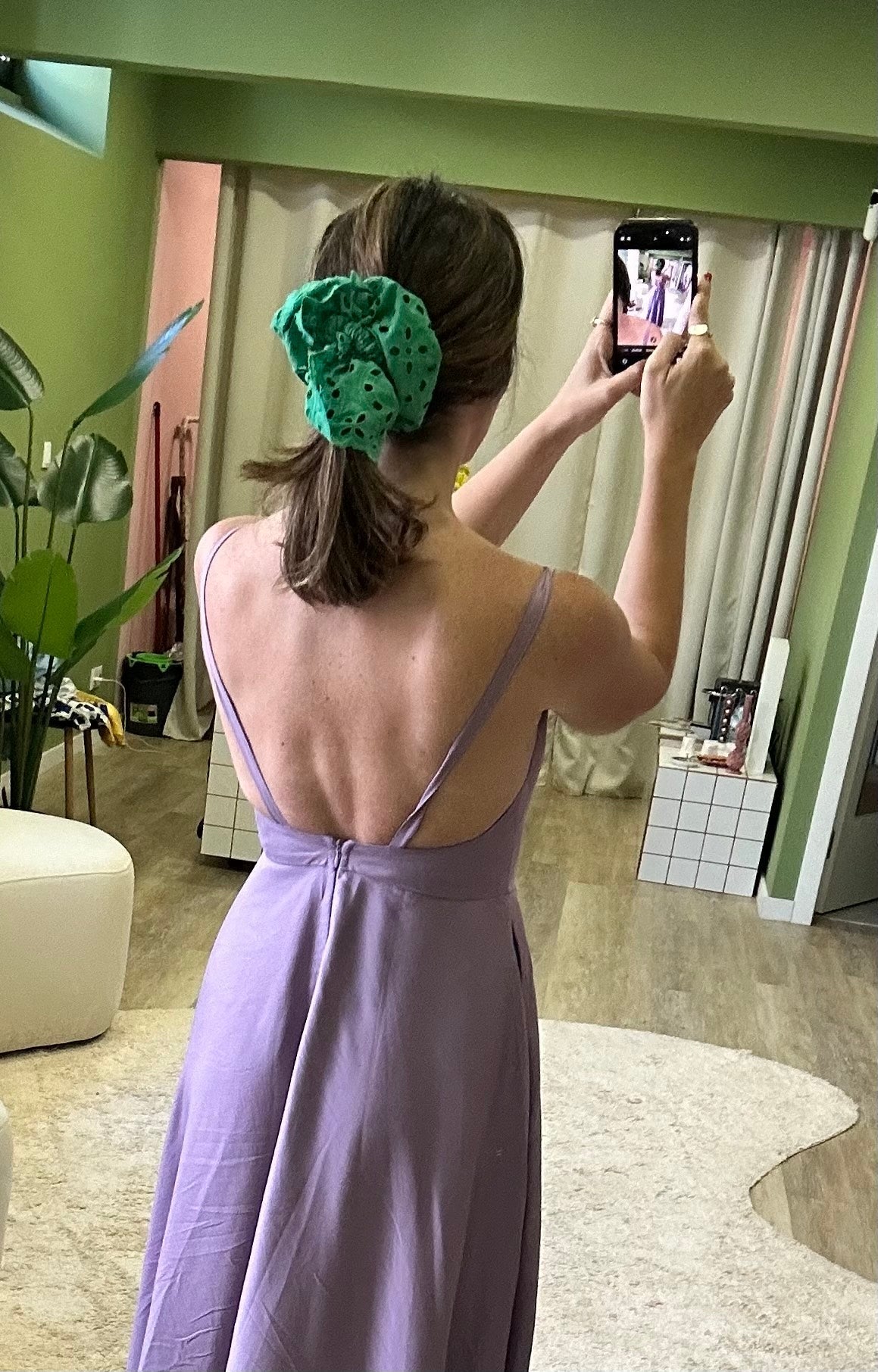 Fina Dam Klänningar A-linje Midi Spaghettirem Bomull-3