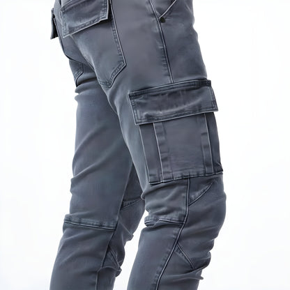 Herrbyxor Cargo Denim med Elastiskt Midjeband för Komfort-3