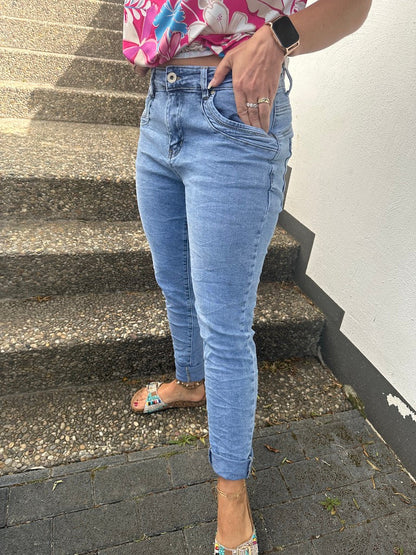 Snygga Byxor Dam Medelhög Midja Mjuk Tyg Tätt Ben-2