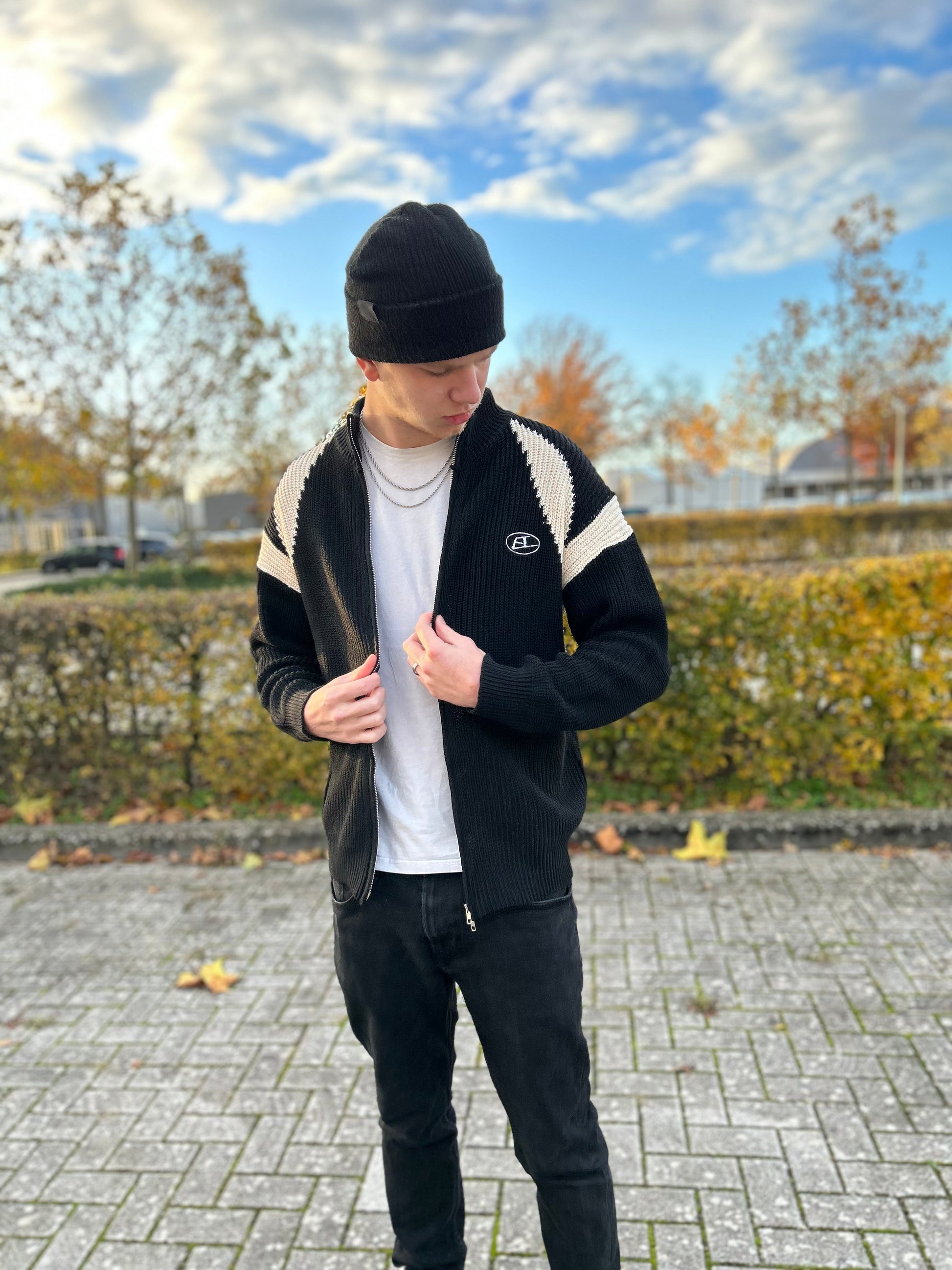 Herrjacka Vävd Med Blixtlås Polyester Klassisk Stil-6