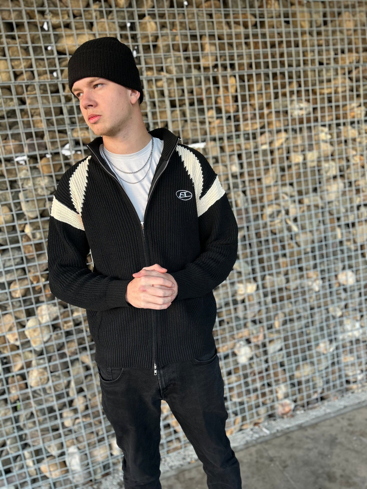 Herrjacka Vävd Med Blixtlås Polyester Klassisk Stil-3