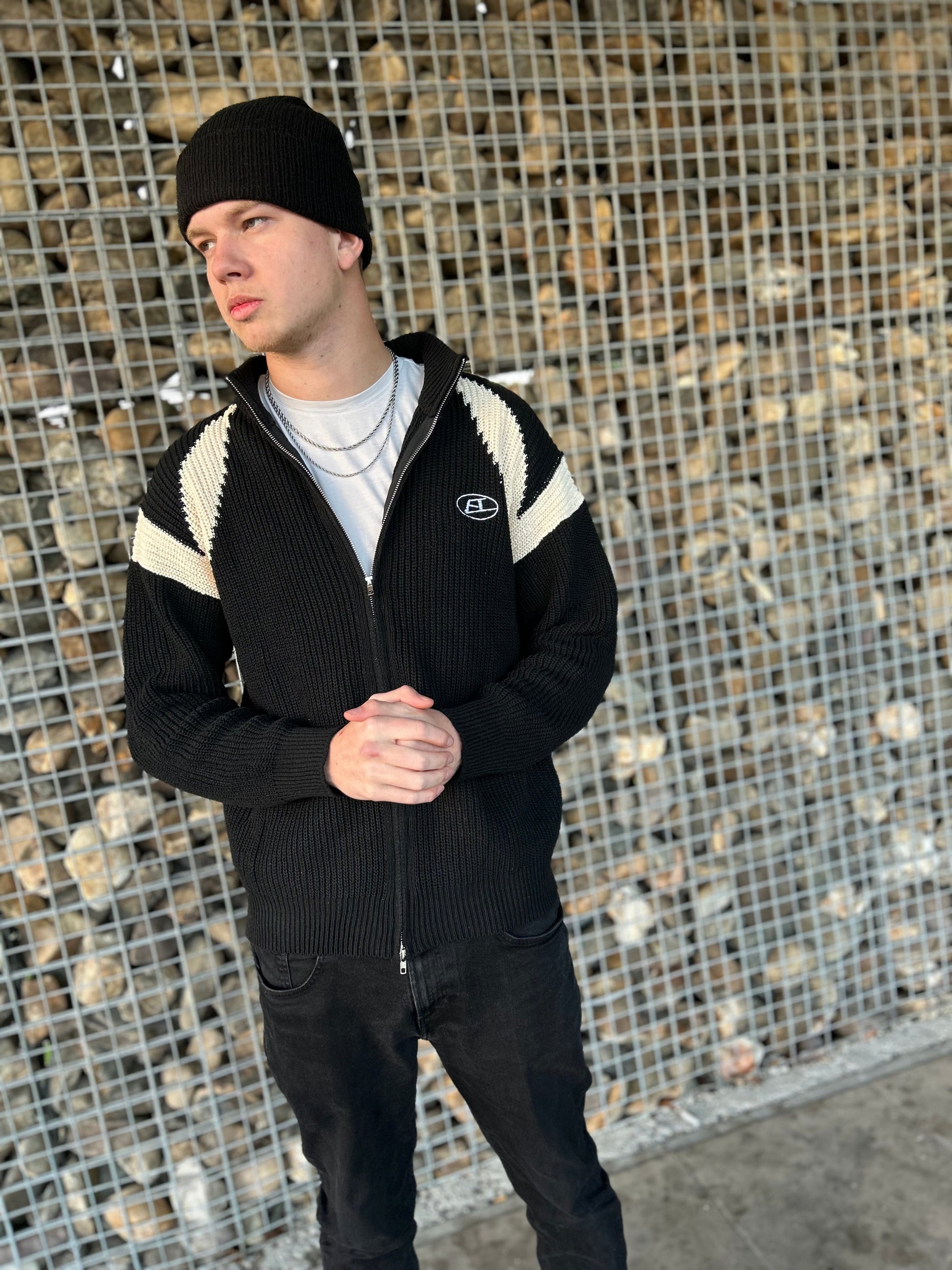 Herrjacka Vävd Med Blixtlås Polyester Klassisk Stil-3