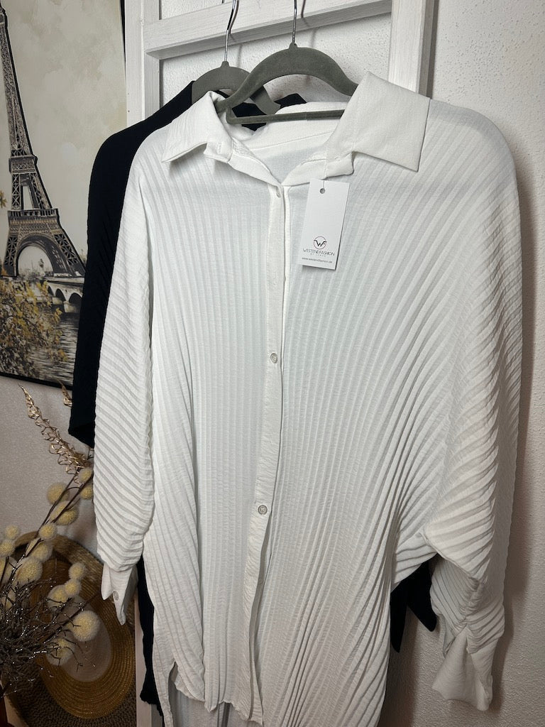 Dam Blus Vattenfall Polyester Elegant Svartvit-3