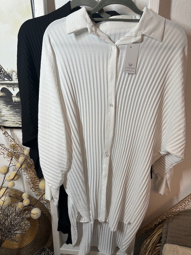Dam Blus Vattenfall Polyester Elegant Svartvit-5