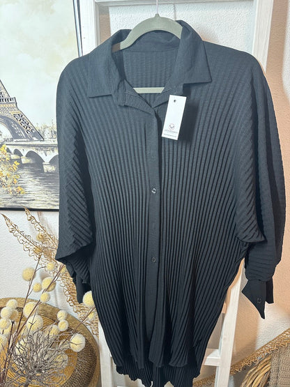 Dam Blus Vattenfall Polyester Elegant Svartvit-6