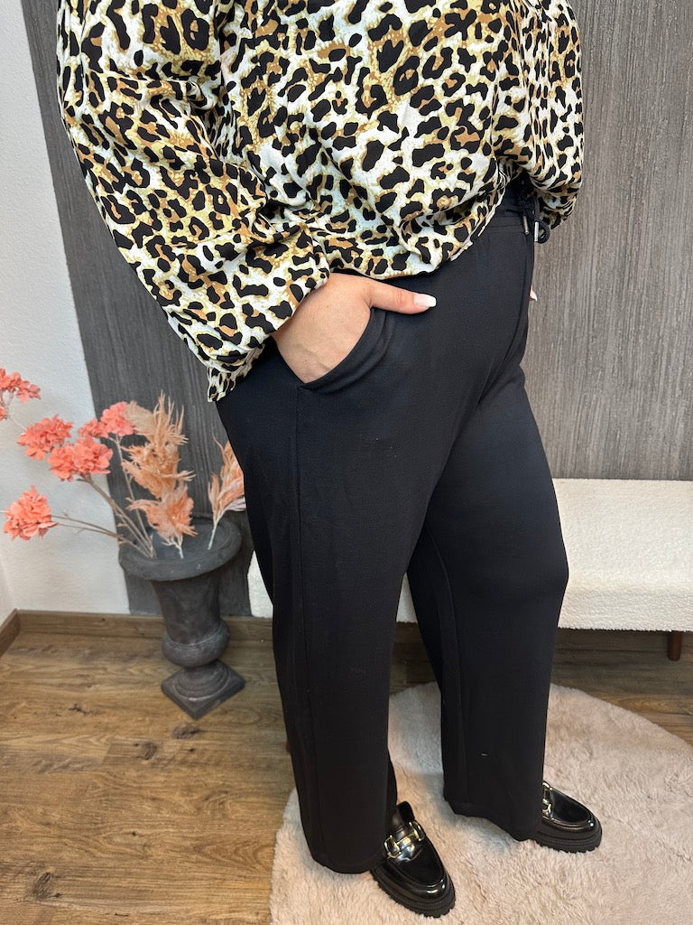 Byxor med Resår i Midjan Dam Lös Passform Modal Polyester Elastan-2