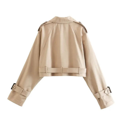 Damjacka Mini Trench Modern Design Kvalitetsmaterial-3