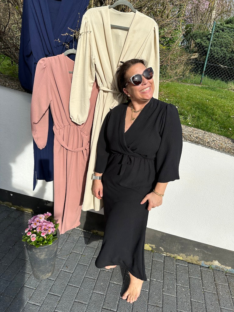 Dam Långklänning med Midjebälte För Fest, Elegant Polyester 4